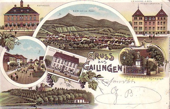 alte Postkarte von Gailingen